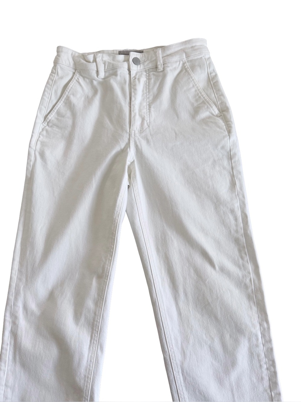EVERLANE Cropped Straight Leg Short Creamy White Summer Denim Jeans 6 30x24 - Picture 3 of 8